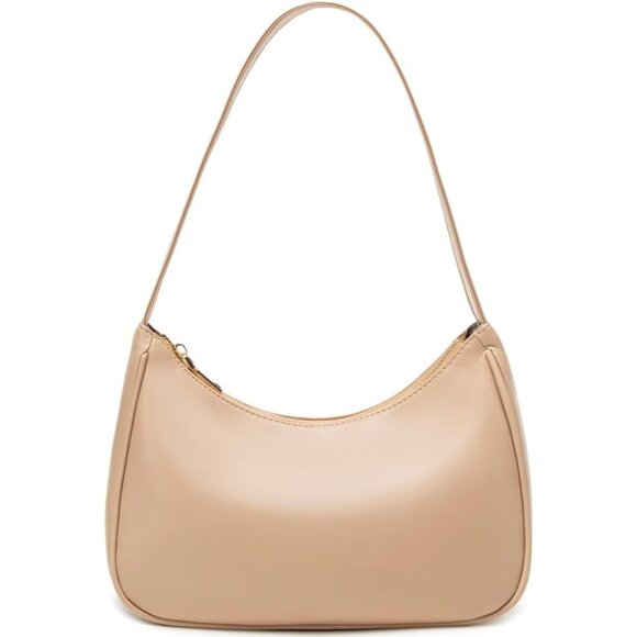 Women Khaki Imported Polyester Pu Leather Zipper Closure Cute Mini Tote Handbag - Picture 1 of 6